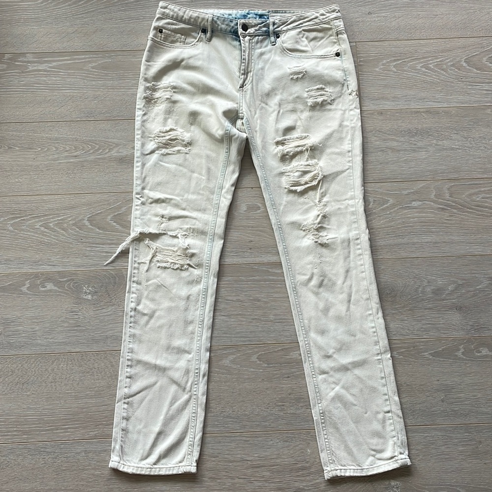 Sass & Bide light colored distresses denim jeans
